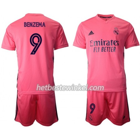 Real Madrid Karim Benzema 9 Voetbaltenues Kind Uit 2020/21 - SS (+ Korte broeken)